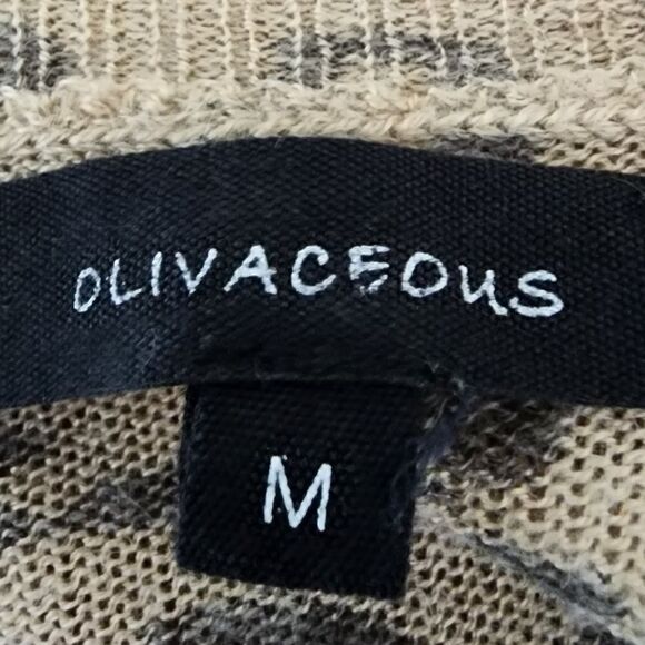 OLIVACEOUS WOMEN'S LEOPARD PRINT ZIPPER BACK SWEATER TOP SIZE MEDIUM - Picture 6 of 7